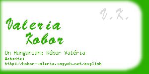valeria kobor business card