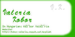 valeria kobor business card